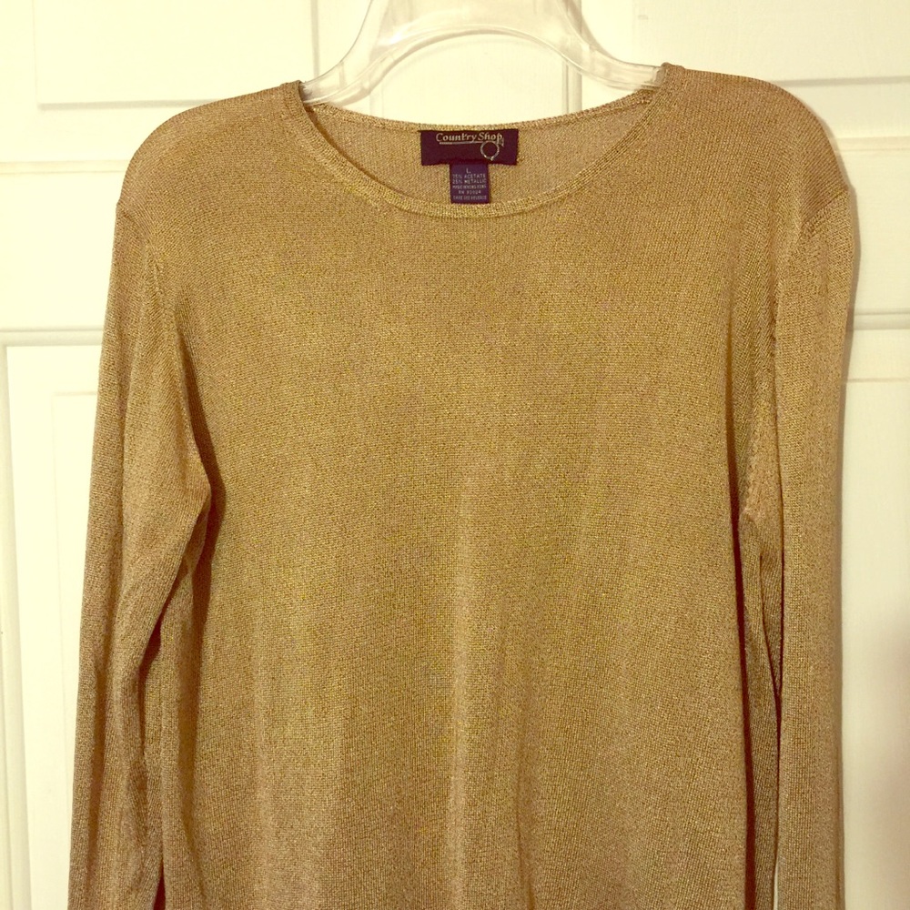 Gold Subtle Shimmer Top Sz Large